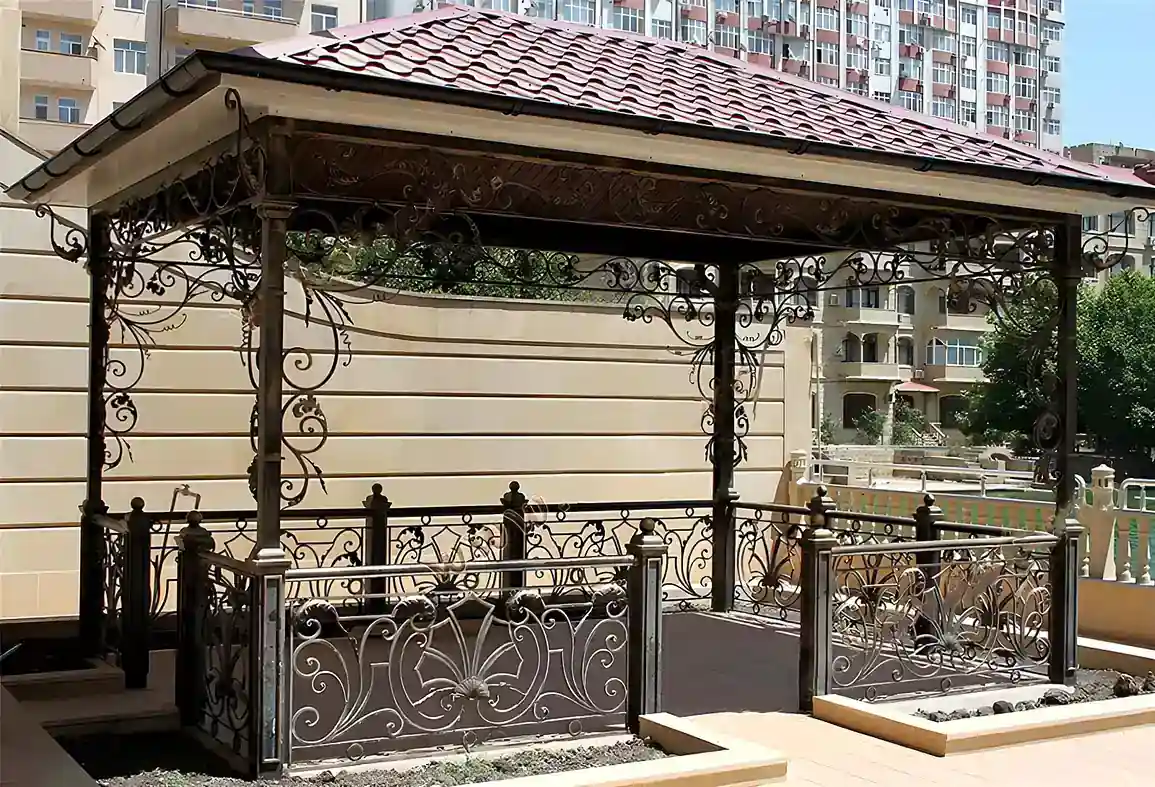 Кованая беседка «Лаванда» — металлическая беседка, 4,0 × 3,0 м, 12 м²