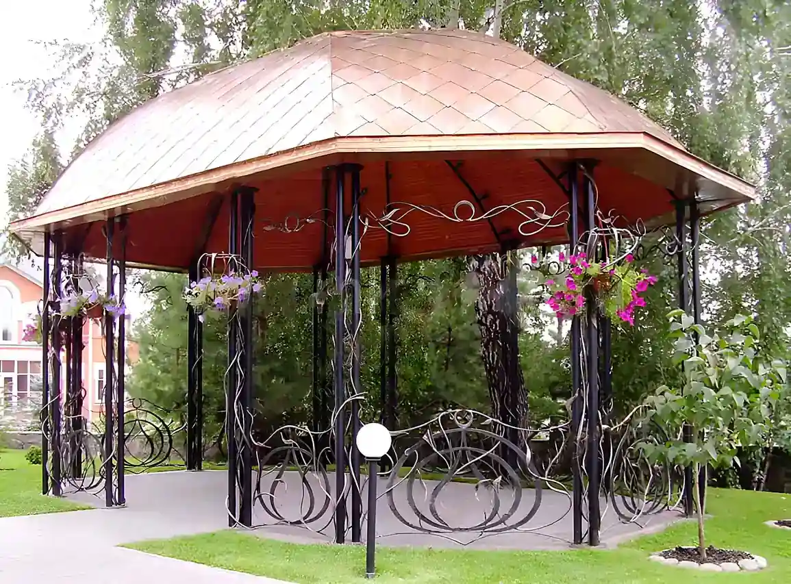 Кованая беседка «Версаль» — металлическая беседка, 4,0 × 3,0 м, 12 м²