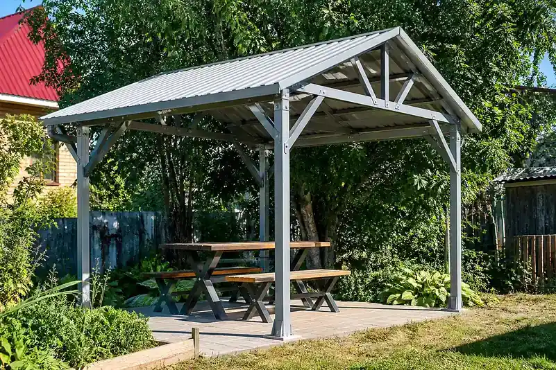 Сборная металлическая беседка — металлическая беседка, 3,0 × 3,0 м, 9 м²